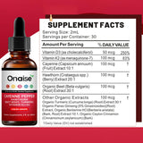 ONAISE Liquid Herbal Supplement side view with dropper