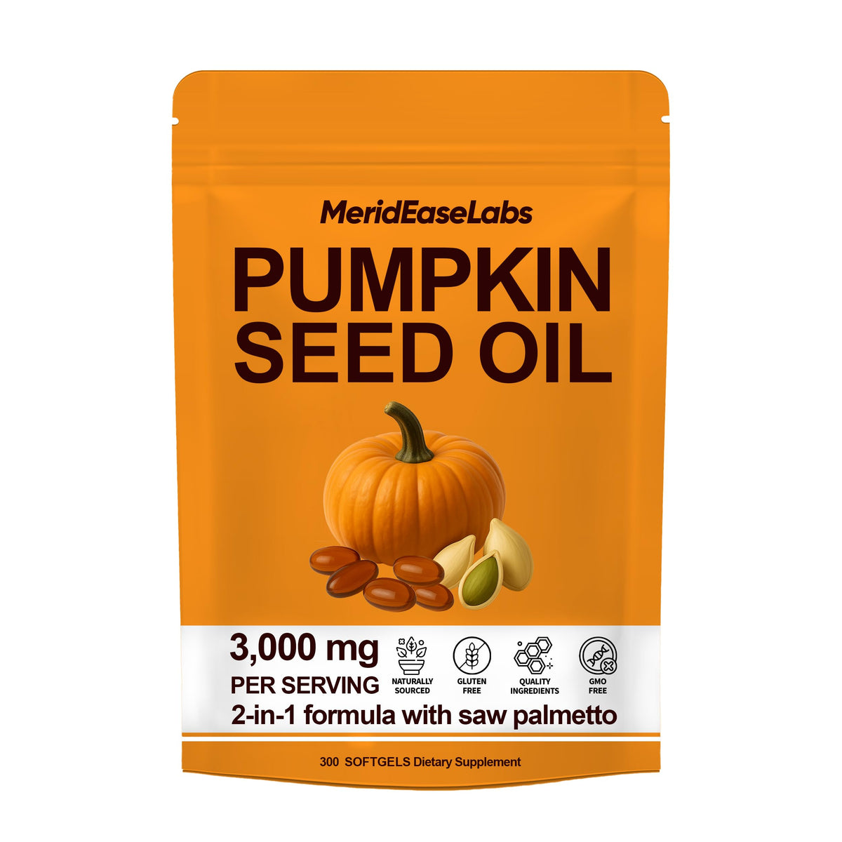 ONAISÉ Pumpkin Seed Oil & Saw Palmetto 300 Softgels front view