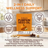 ONAISÉ Pumpkin Seed Oil & Saw Palmetto 300 Softgels packaging
