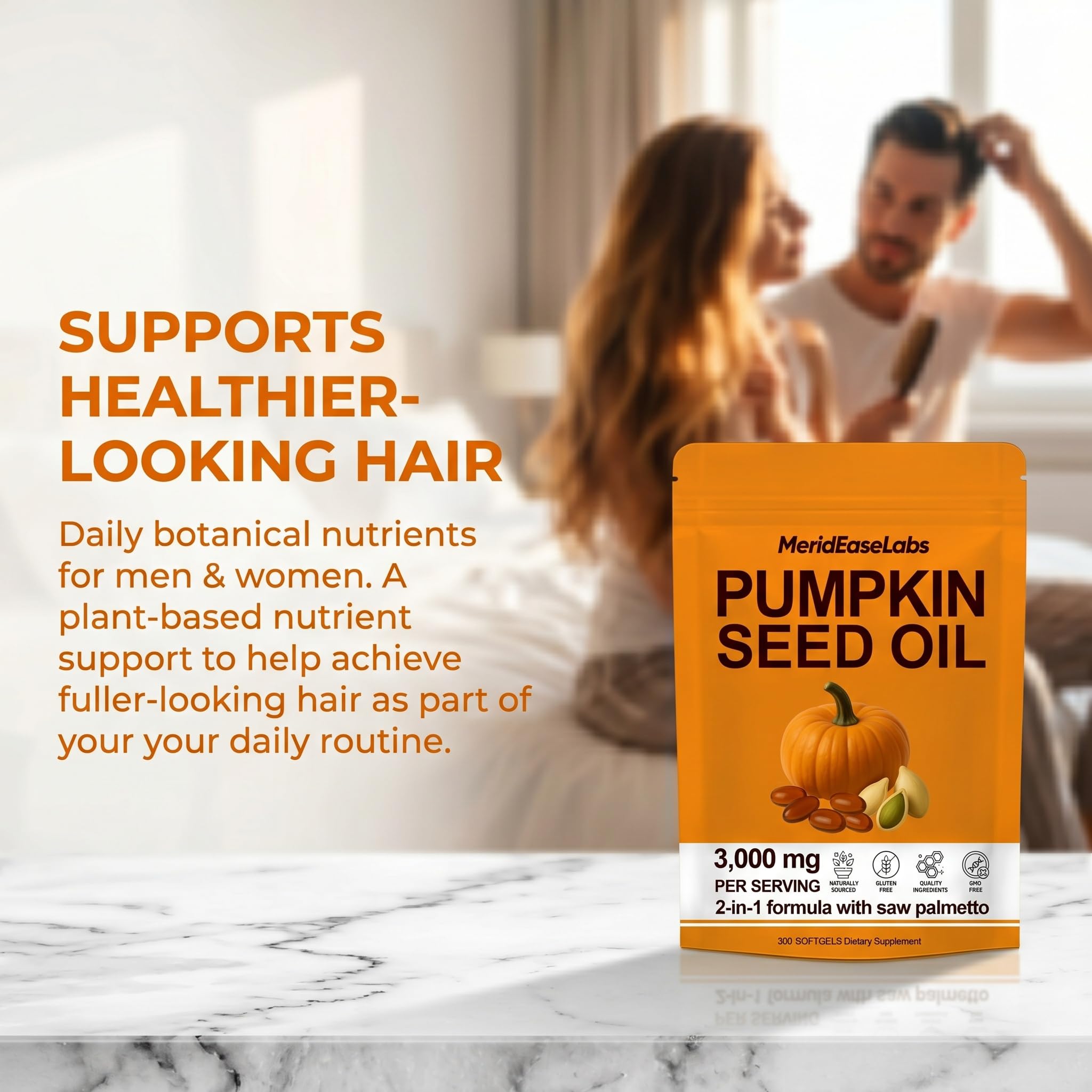 ONAISÉ Pumpkin Seed Oil & Saw Palmetto 300 Softgels side view