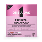 ONE A DAY Prenatal Advanced Multivitamin front view with packaging
