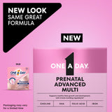 ONE A DAY Prenatal Advanced Multivitamin side view showing packaging