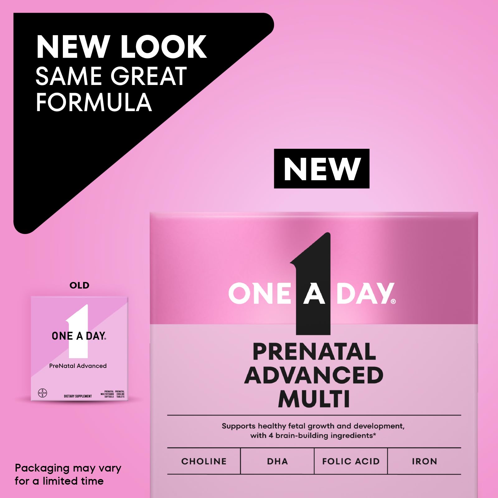 ONE A DAY Prenatal Advanced Multivitamin softgel and tablet