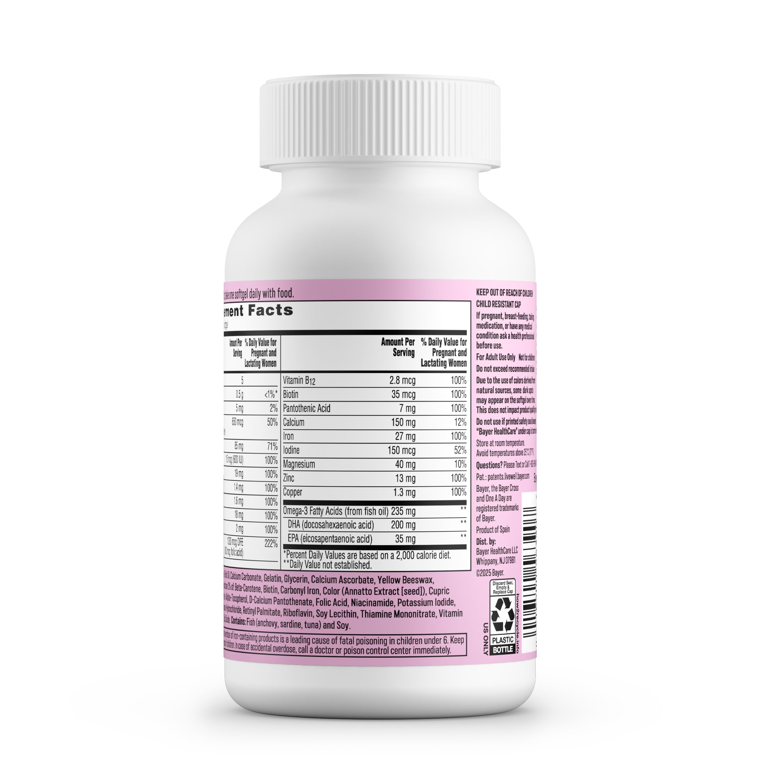 ONE A DAY Prenatal Multivitamin Softgels 200g in hand