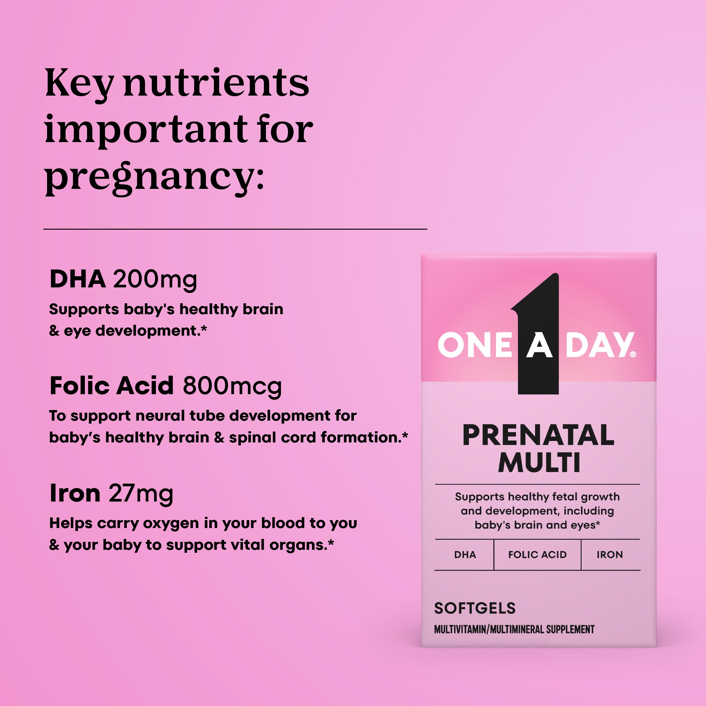ONE A DAY Prenatal Multivitamin Softgels 200g side view