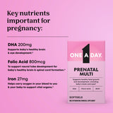 ONE A DAY Prenatal Multivitamin Softgels 200g side view