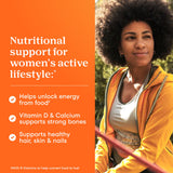 ONE A DAY Women's Multivitamin with a glass of water