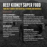 One Earth Health Beef Kidney Supplement with nutritional information