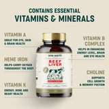 One Earth Health Beef Liver Capsules 3000mg bottle with label