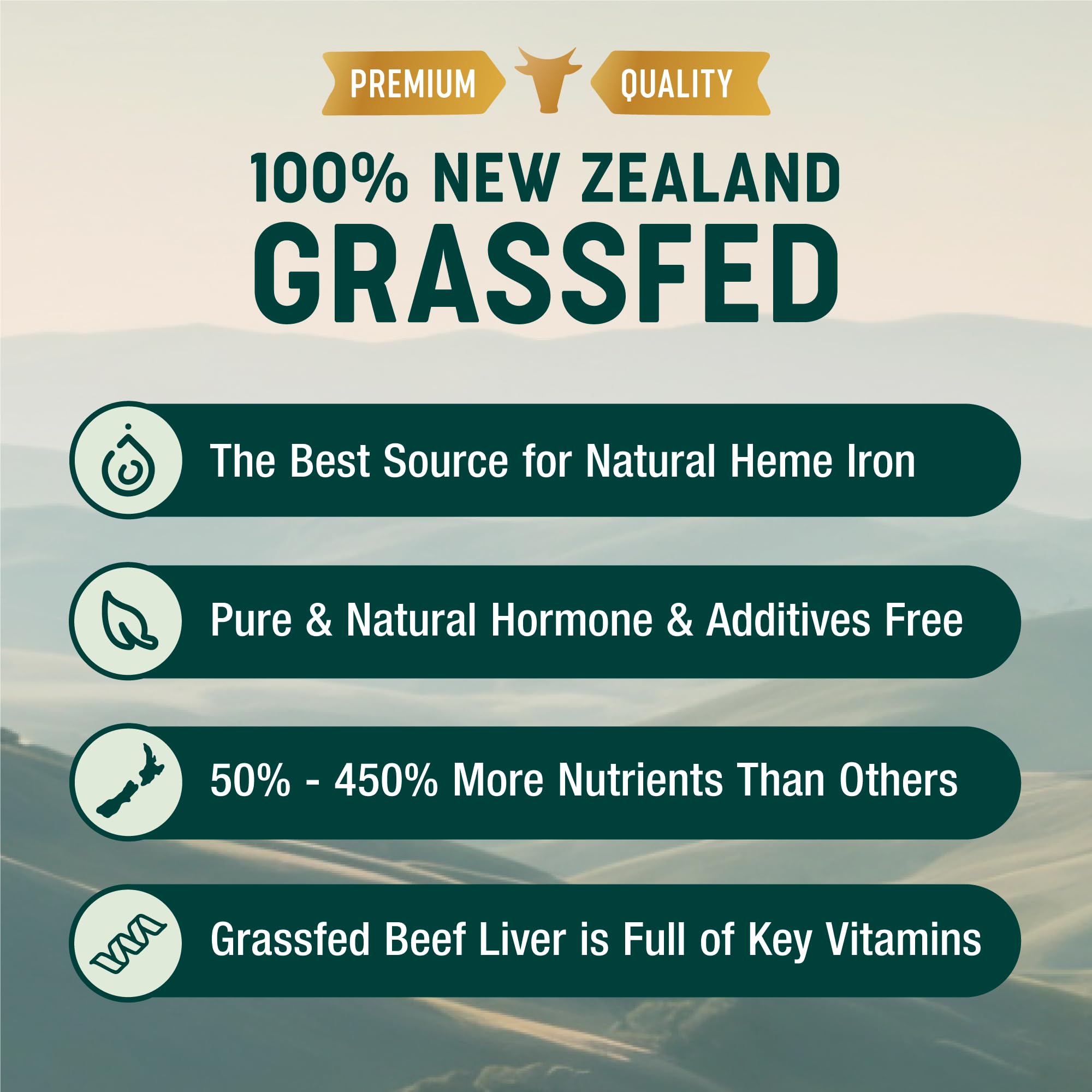 One Earth Health Beef Liver Capsules 3000mg capsules close-up
