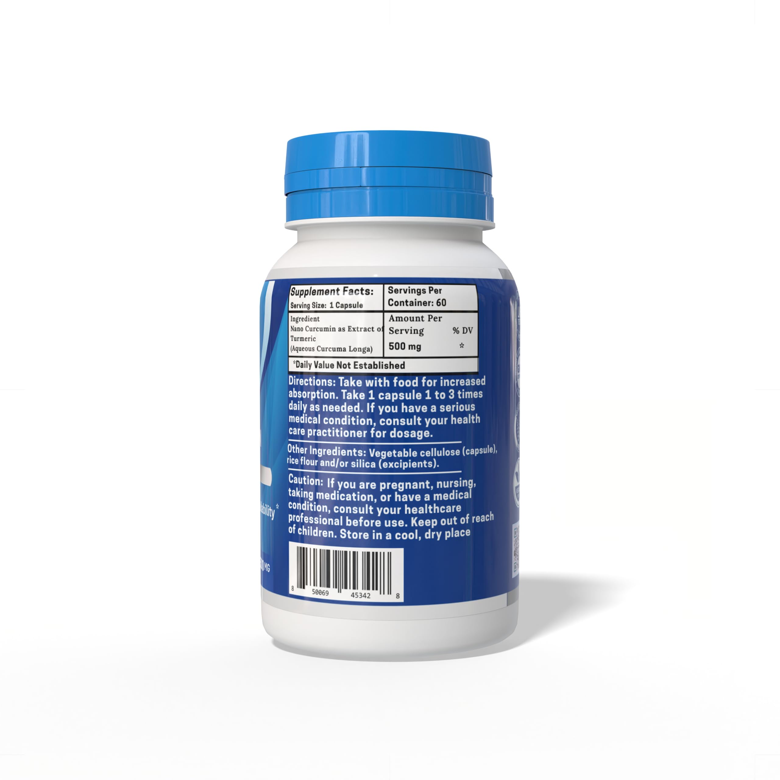 One Planet Nutrition Nano Curcumin Capsules 500mg bottle with label