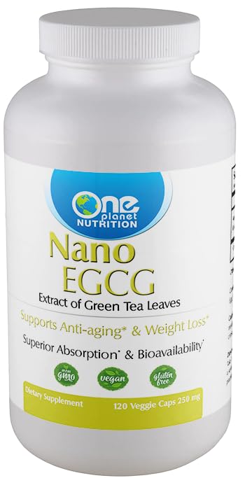 One Planet Nutrition Nano EGCG Green Tea Extract 250 mg Veggie Capsules front view