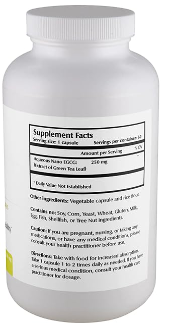 One Planet Nutrition Nano EGCG Green Tea Extract 250 mg Veggie Capsules side view