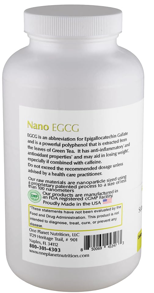 One Planet Nutrition Nano EGCG Green Tea Extract 250 mg Veggie Capsules bottle with label
