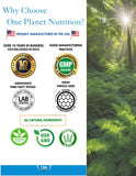 One Planet Nutrition Nano EGCG Green Tea Extract 250 mg Veggie Capsules with a measuring spoon