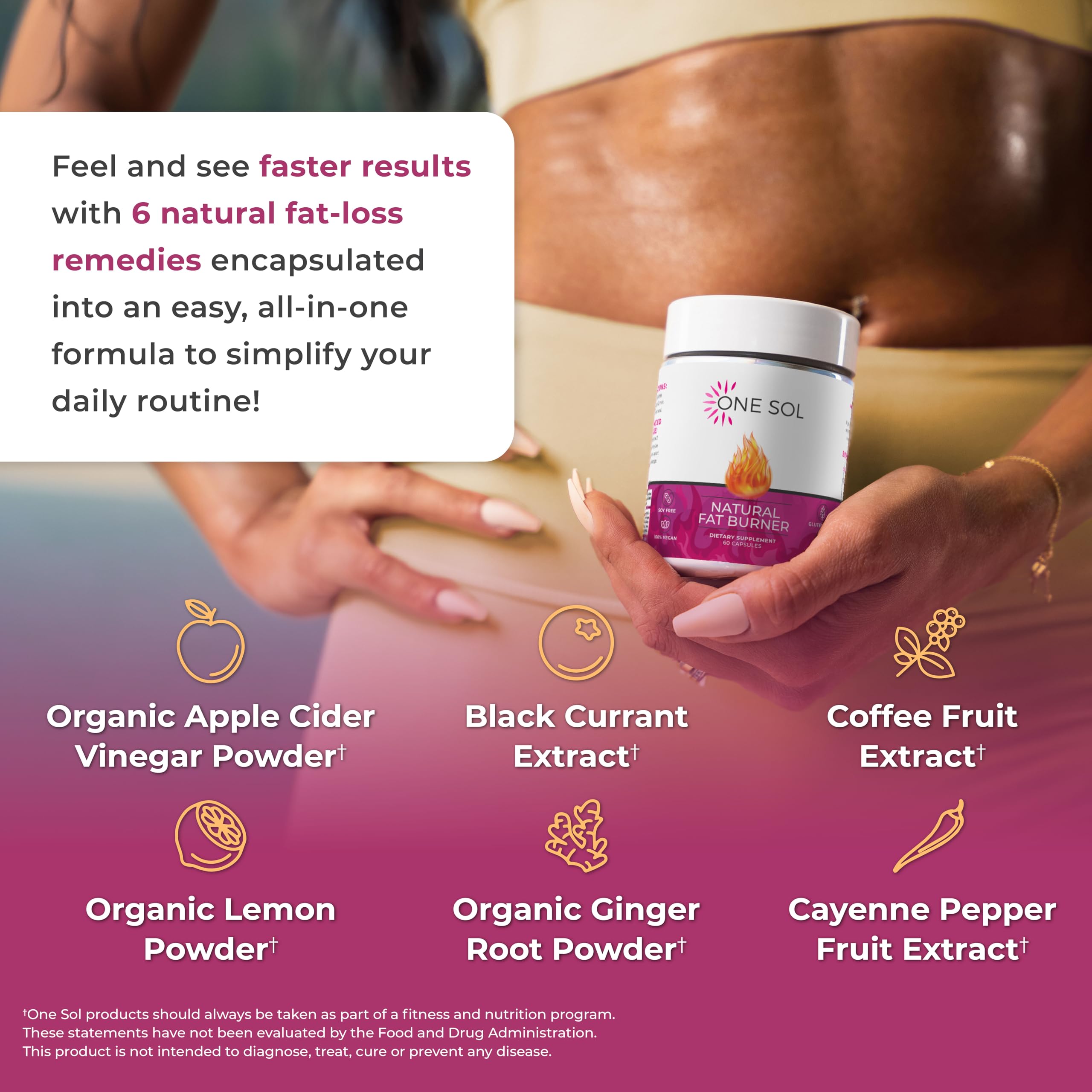 One Sol Women's Fat Burner Capsules with measuring spoon