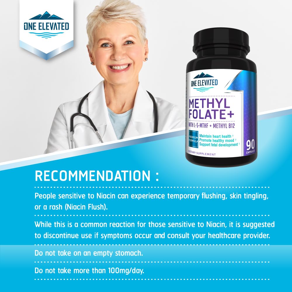 One support Methylfolate B9 Supplement in hand for size reference