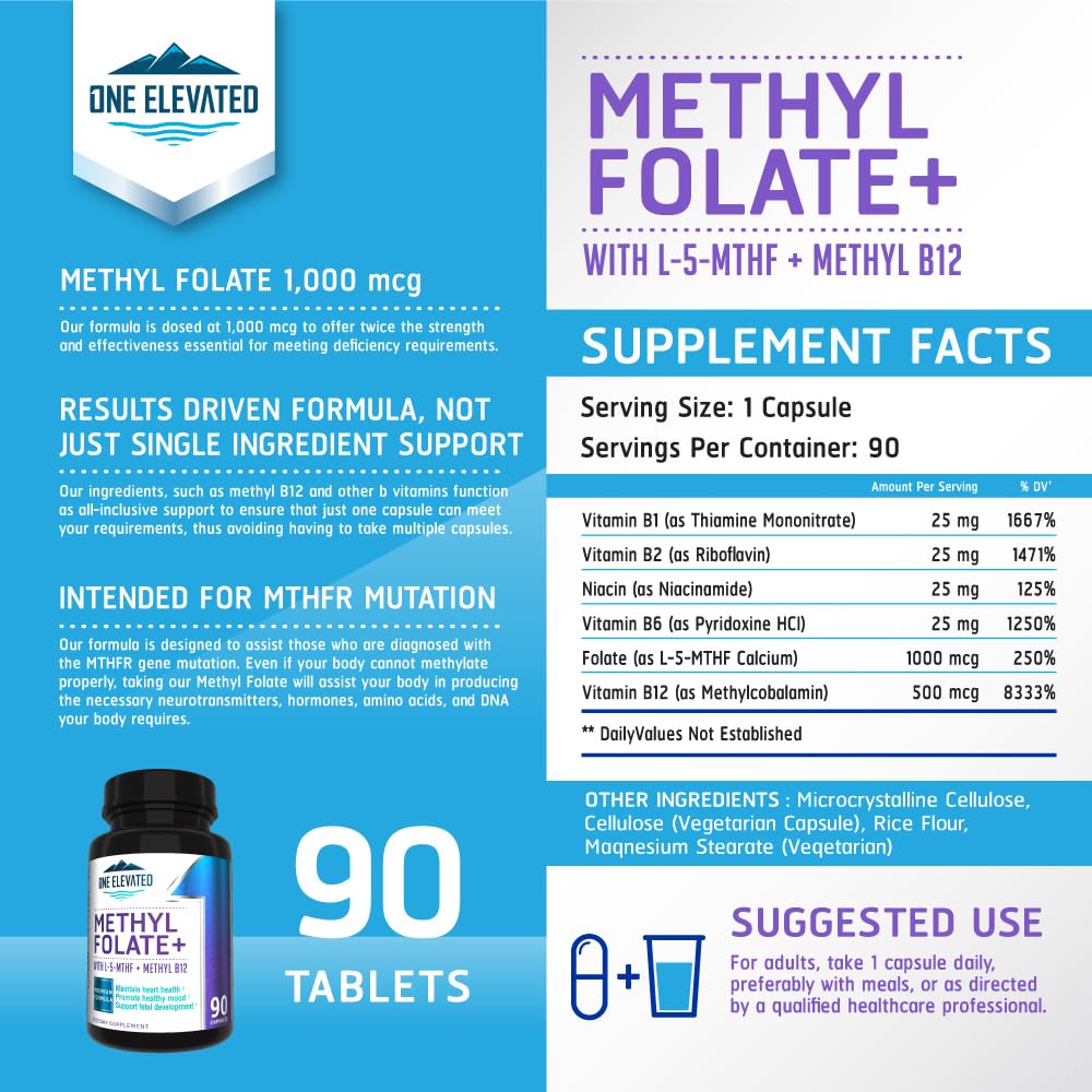 One support Methylfolate B9 Supplement side view with label