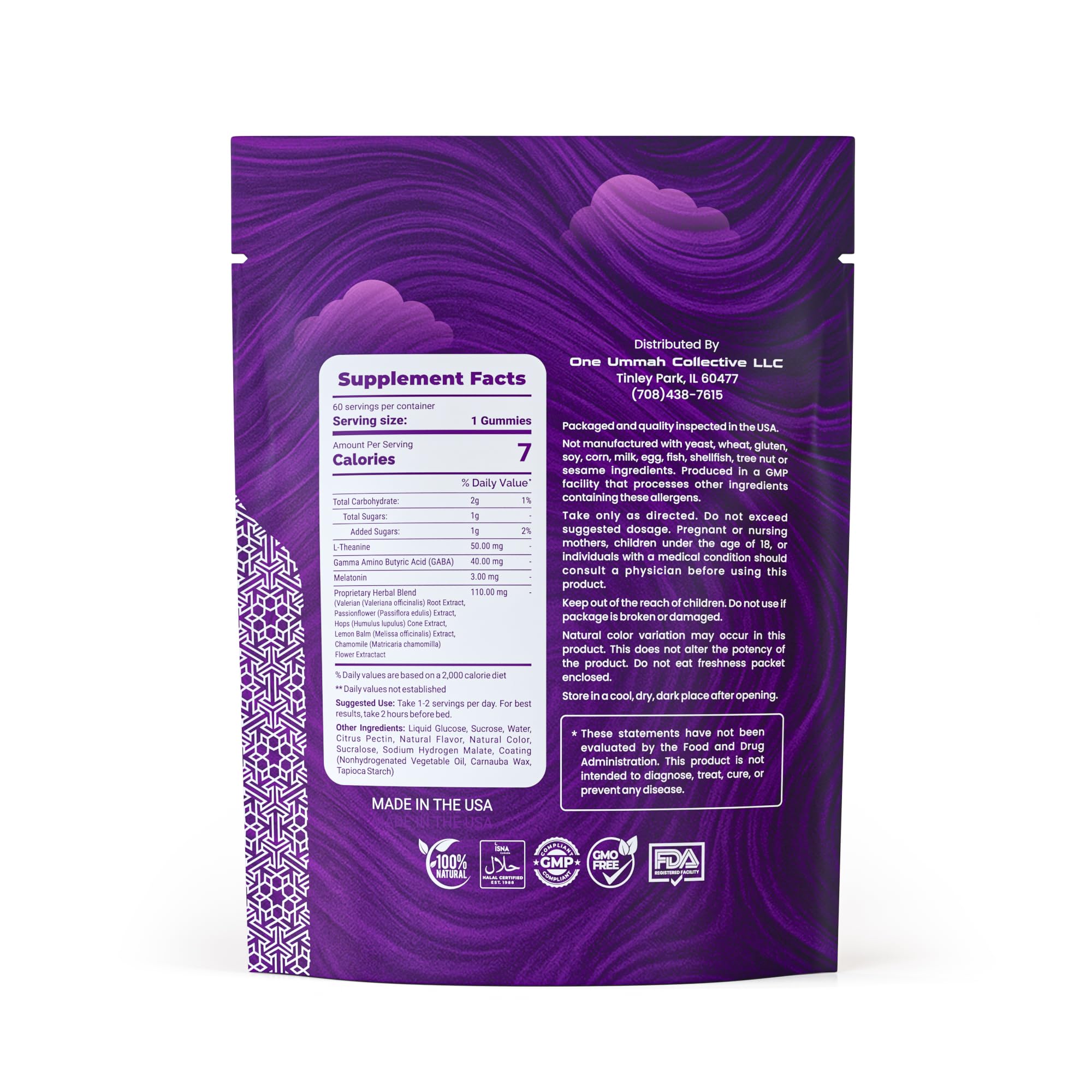 One Ummah Sleep Gummies mixed berry flavour close-up