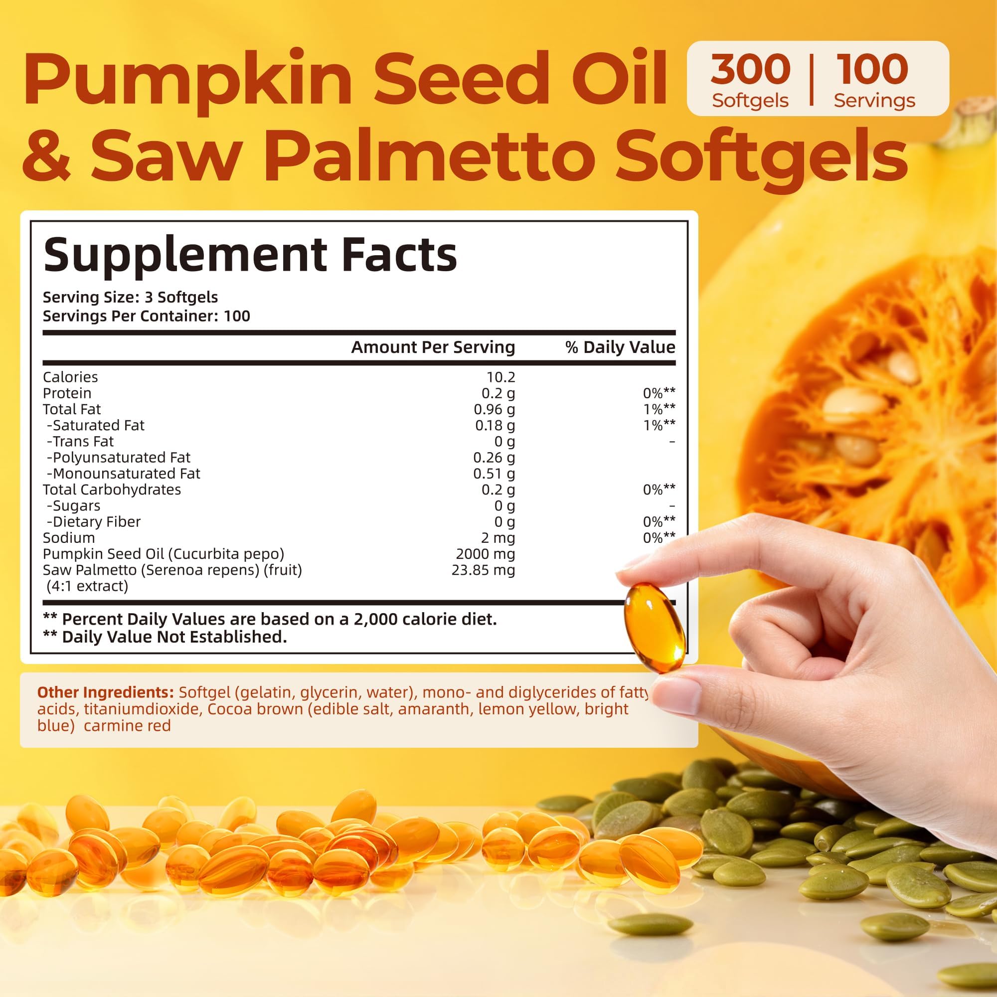 Oneoo Pumpkin Seed Oil Softgels softgels on a table