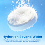 OnHeal Hydrogen Water Tablets dissolving in a glass of water