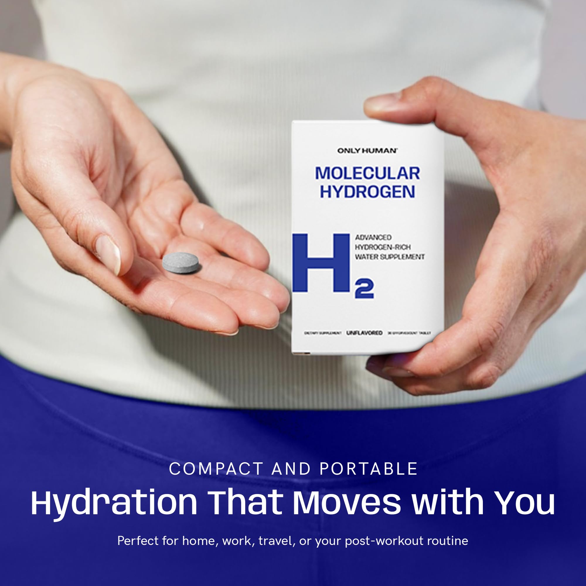 ONLY HUMAN Hydrogen Tablets side view packaging