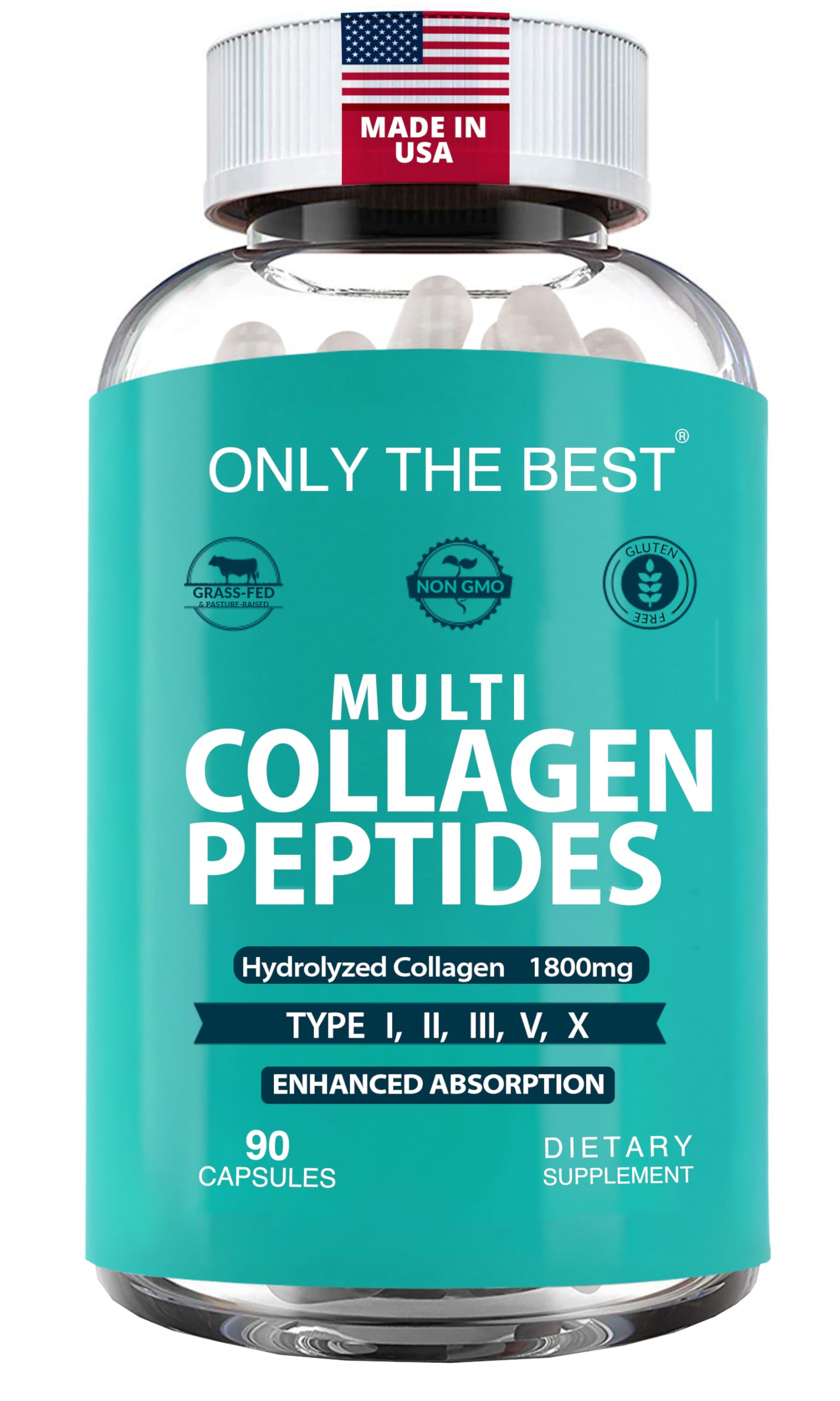 Only The Best Collagen Capsules front view with packaging