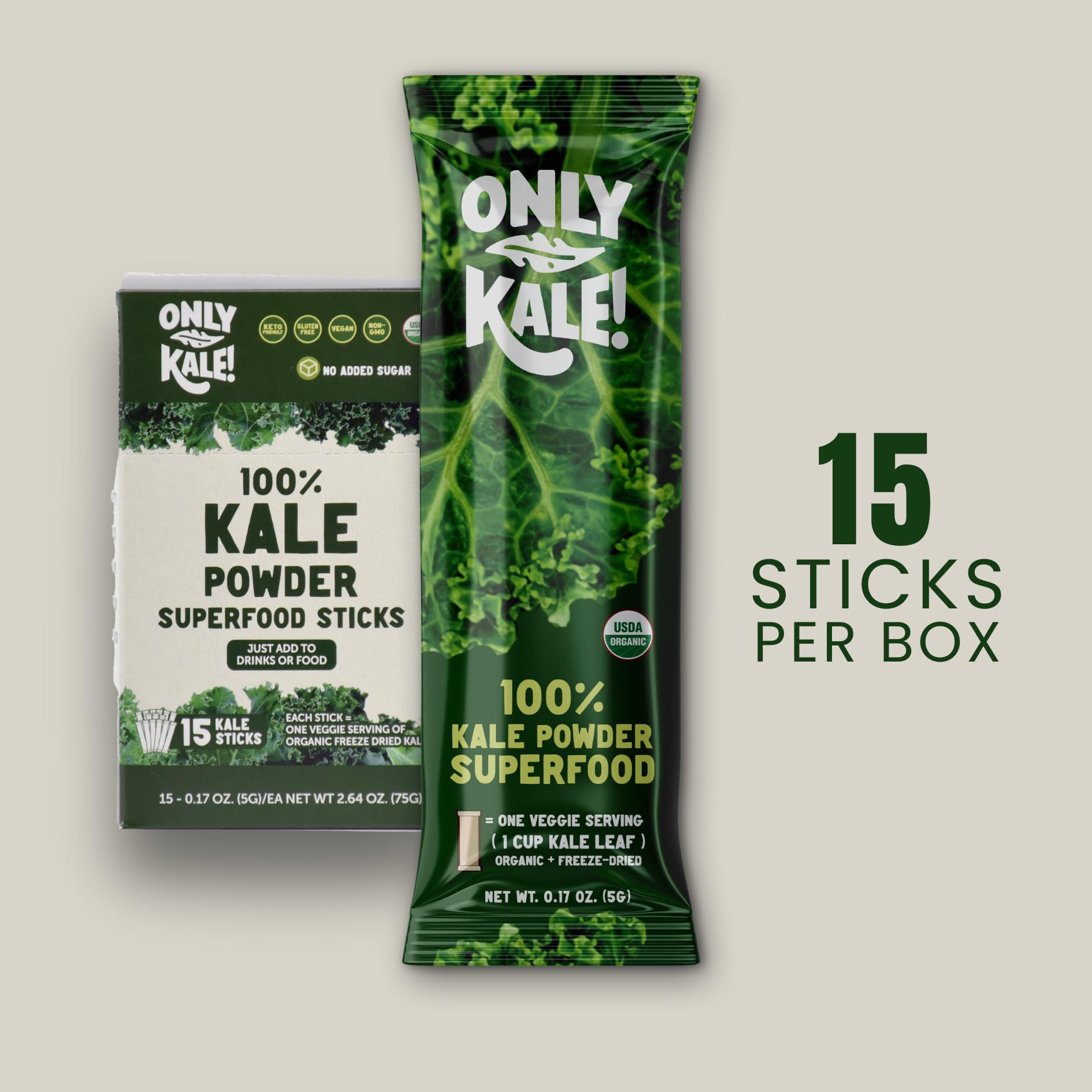 OnlyKale Organic Kale Powder single-serving packet