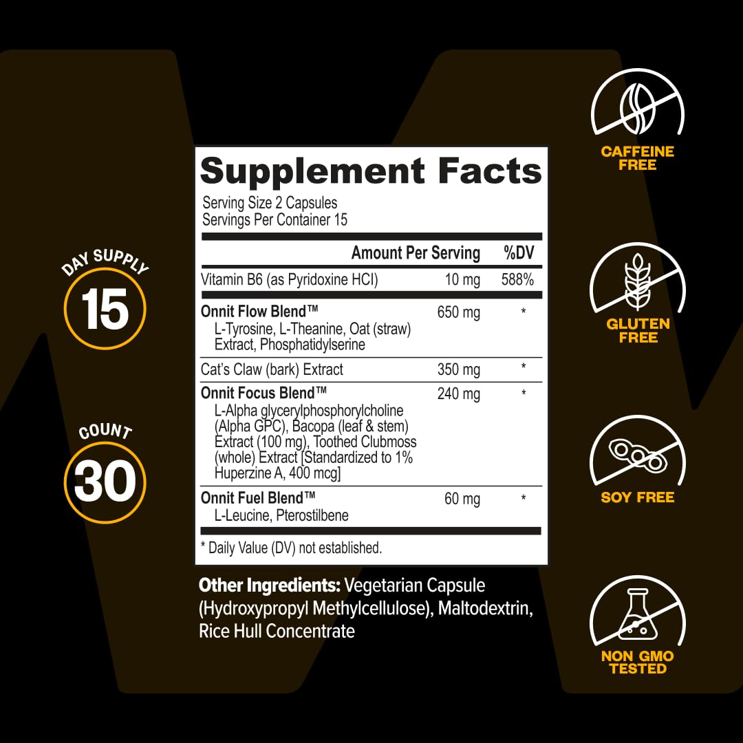ONNIT Alpha Brain Cognitive Support Supplement with other supplements
