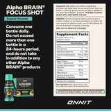 ONNIT Alpha BRAIN Focus Shot bottle with label details