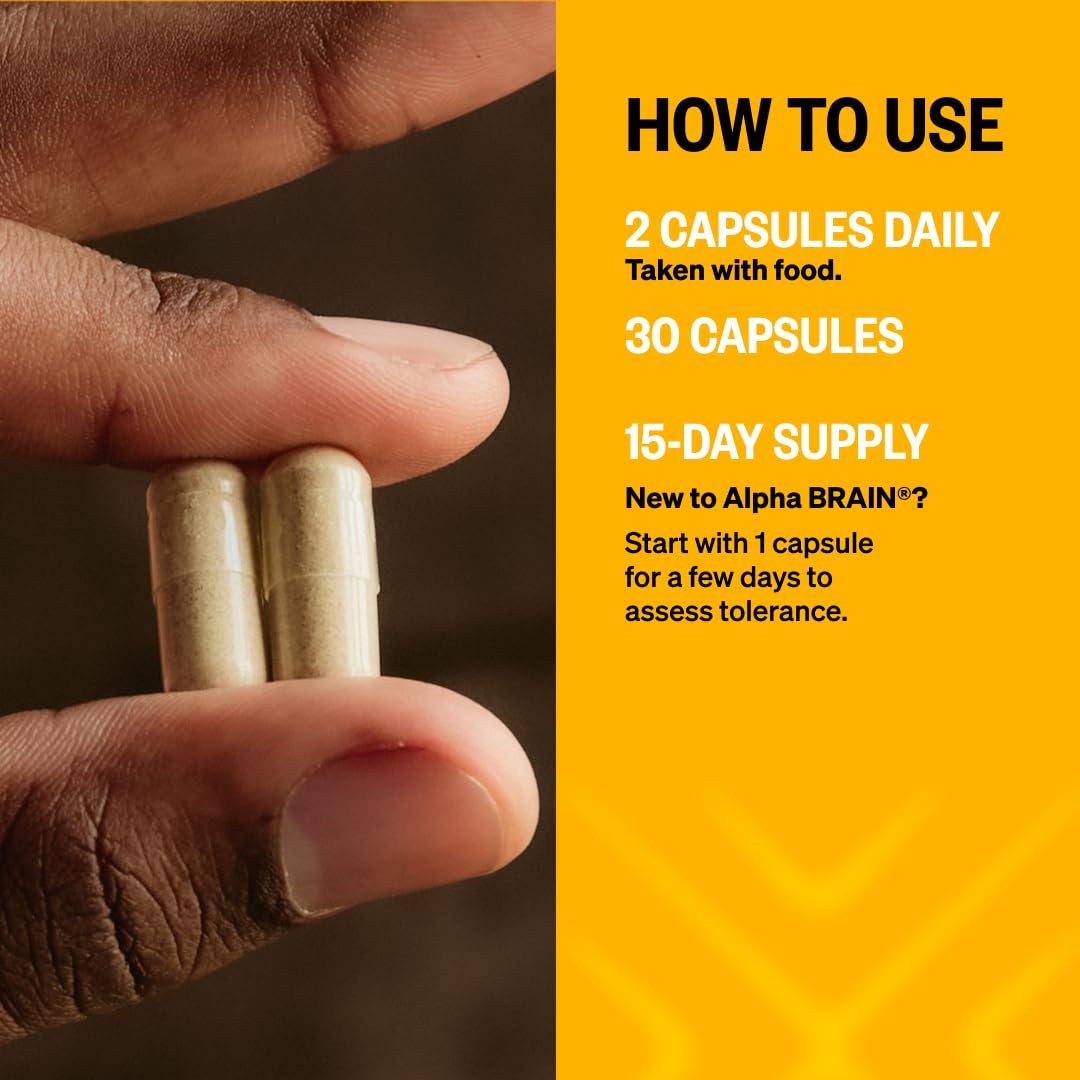 ONNIT Alpha BRAIN Nootropic Blend 40g capsules on table