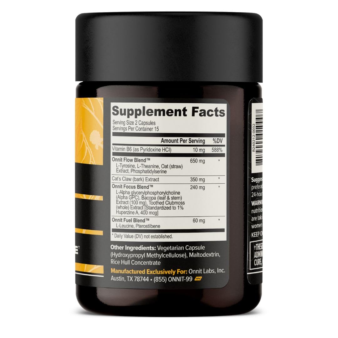 ONNIT Alpha BRAIN Nootropic Blend 40g side view