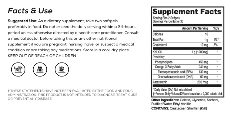 ONNIT Antarctic Krill Oil Softgels side view showing softgel size