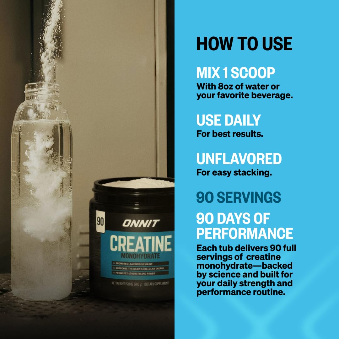 ONNIT Creatine Monohydrate 590g packaging side view