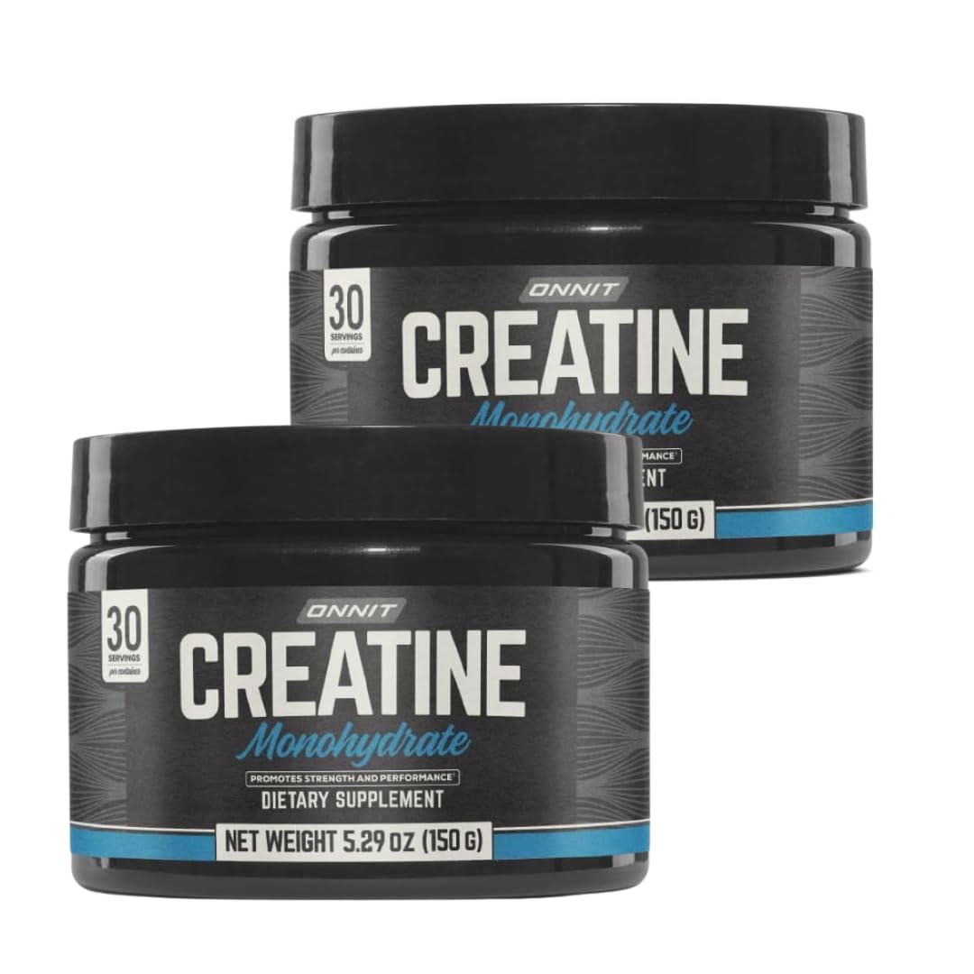 ONNIT Creatine Monohydrate Powder front view, two tubs