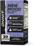 ONNIT New MOOD supplement ingredients list on the back of the bottle