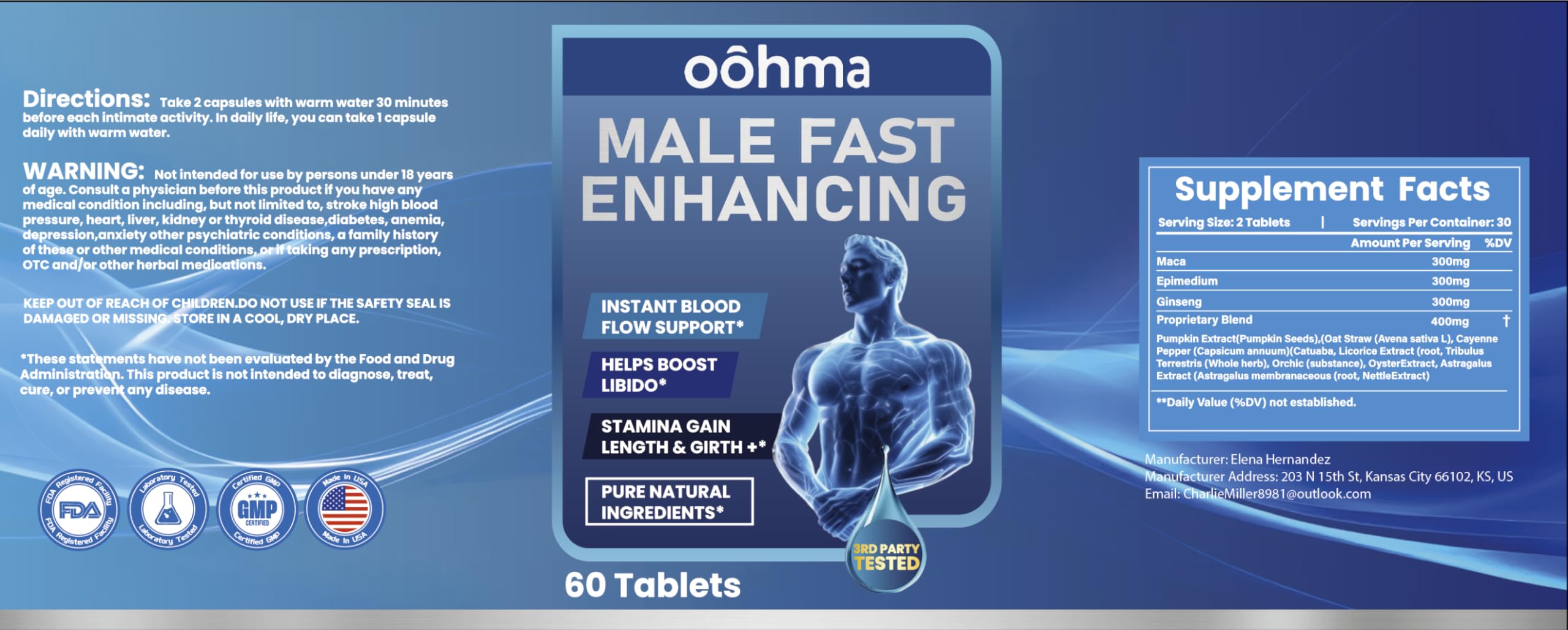Oohma Blended Vitamin & Mineral Supplement ingredients list