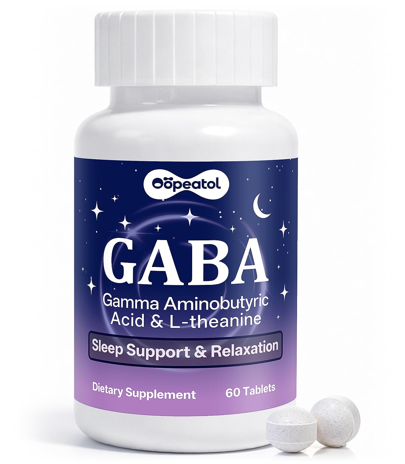 Oopeatol GABA Complex L-Theanine 890mg supplements front view