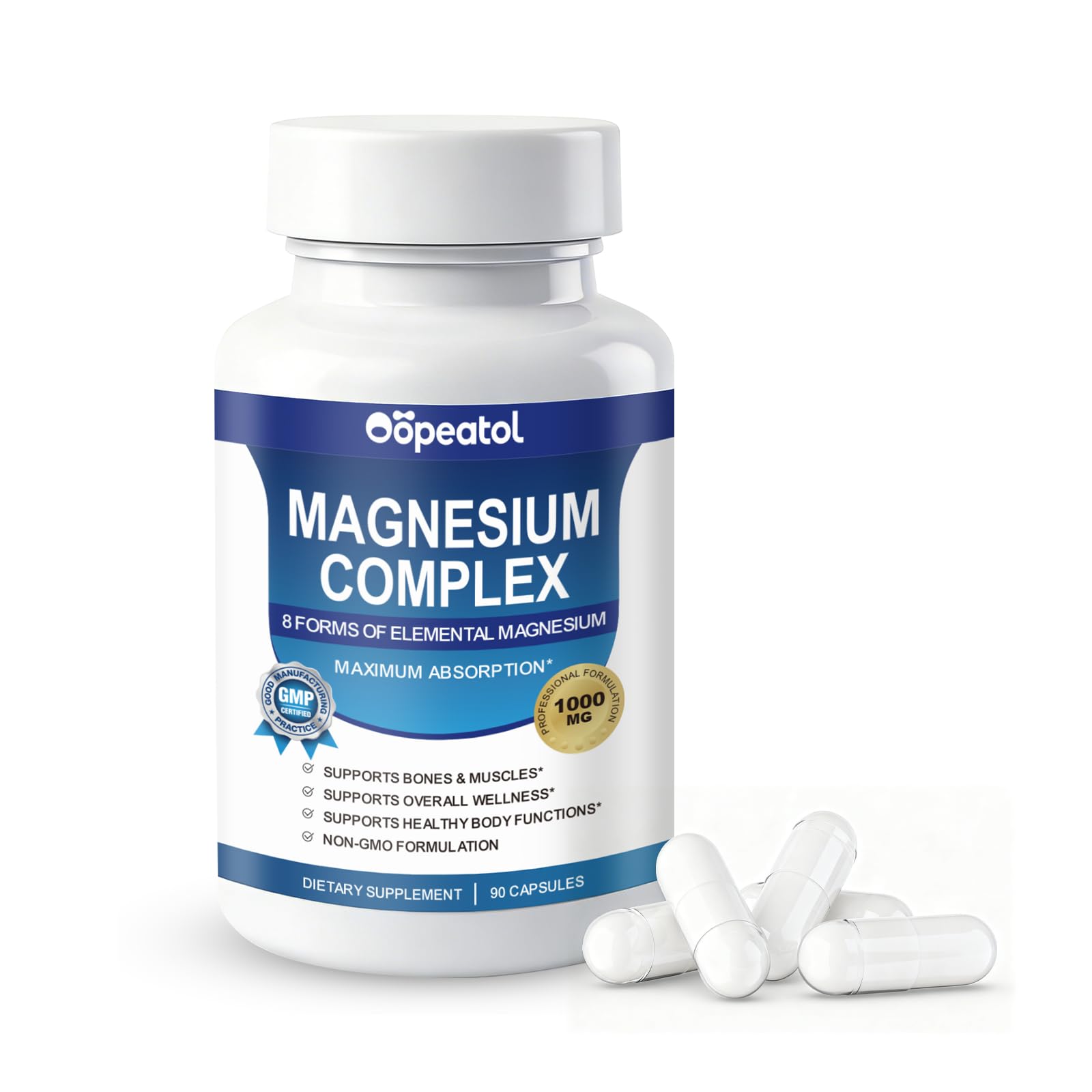 Oopeatol Magnesium Complex 1000mg capsules front view