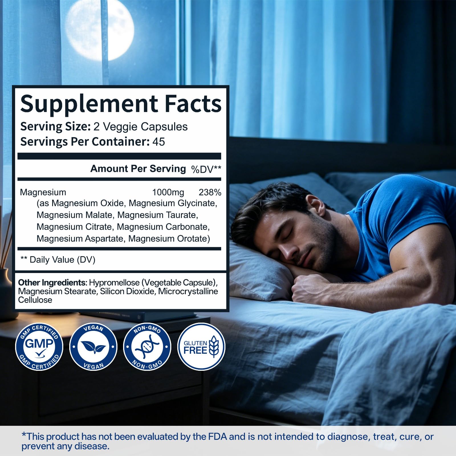 Oopeatol Magnesium Complex 1000mg capsules side view