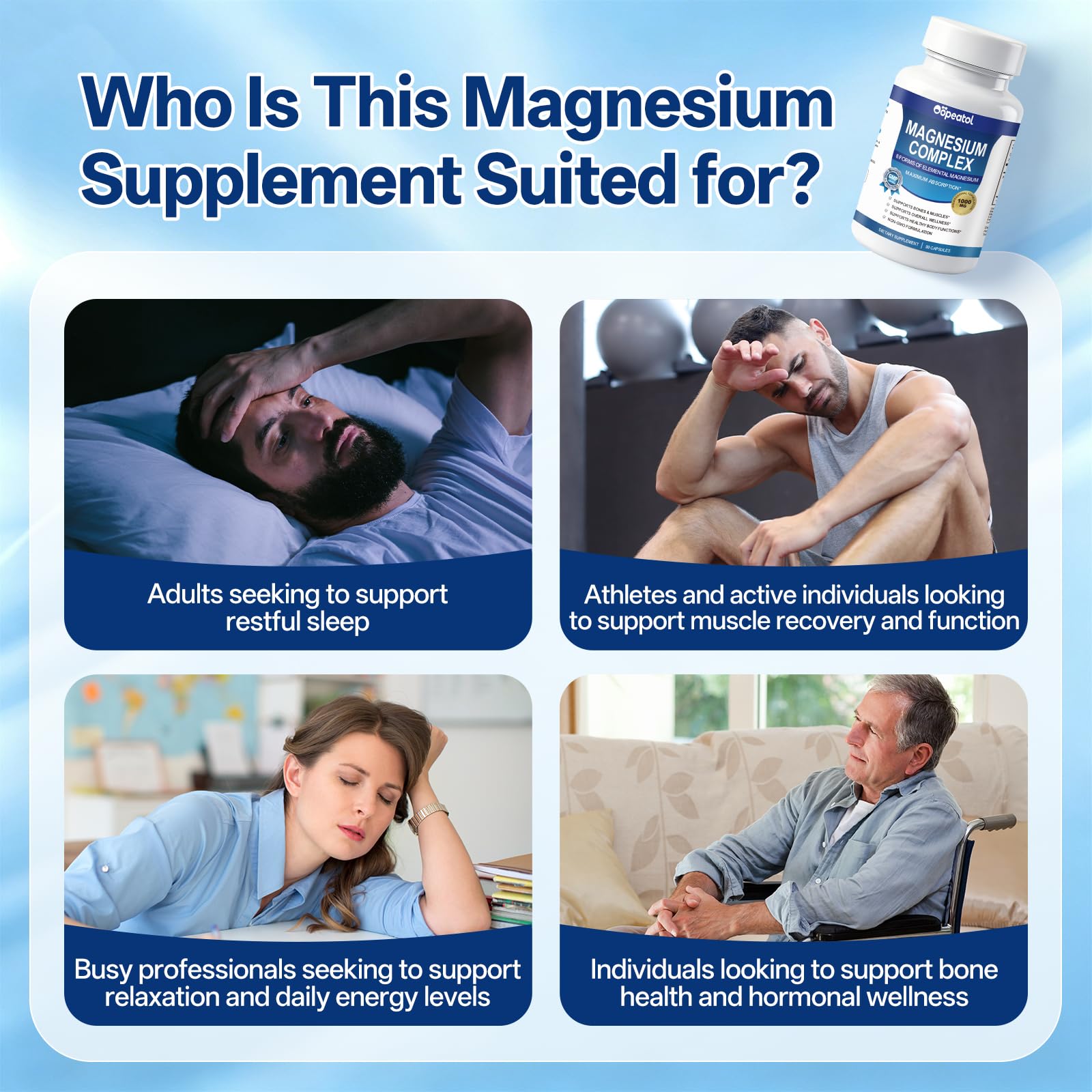 Oopeatol Magnesium Complex 1000mg capsules with bottle