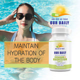 Open bottle of AND GIVE US TODAY OUR DAILY Magnesium + Potassium Capsules