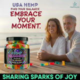 Open bottle of Healthergize Omega 3-6-9 Gummy Bears