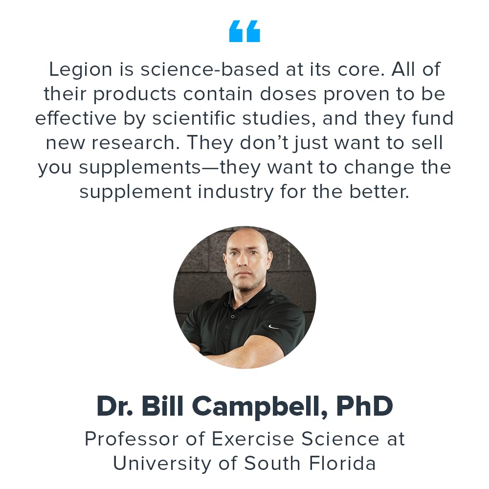 Open bottle of LEGION Biome Probiotic Supplement showing capsules