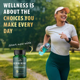 Open bottle of oliv Berberine Supplement showing capsules
