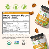 Open bottle of ORGANIC INDIA Ashwagandha Gummies with gummies visible