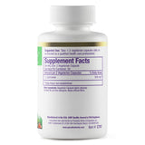 Open bottle of Paradise Herbs L-Carnosine Capsules showing capsules