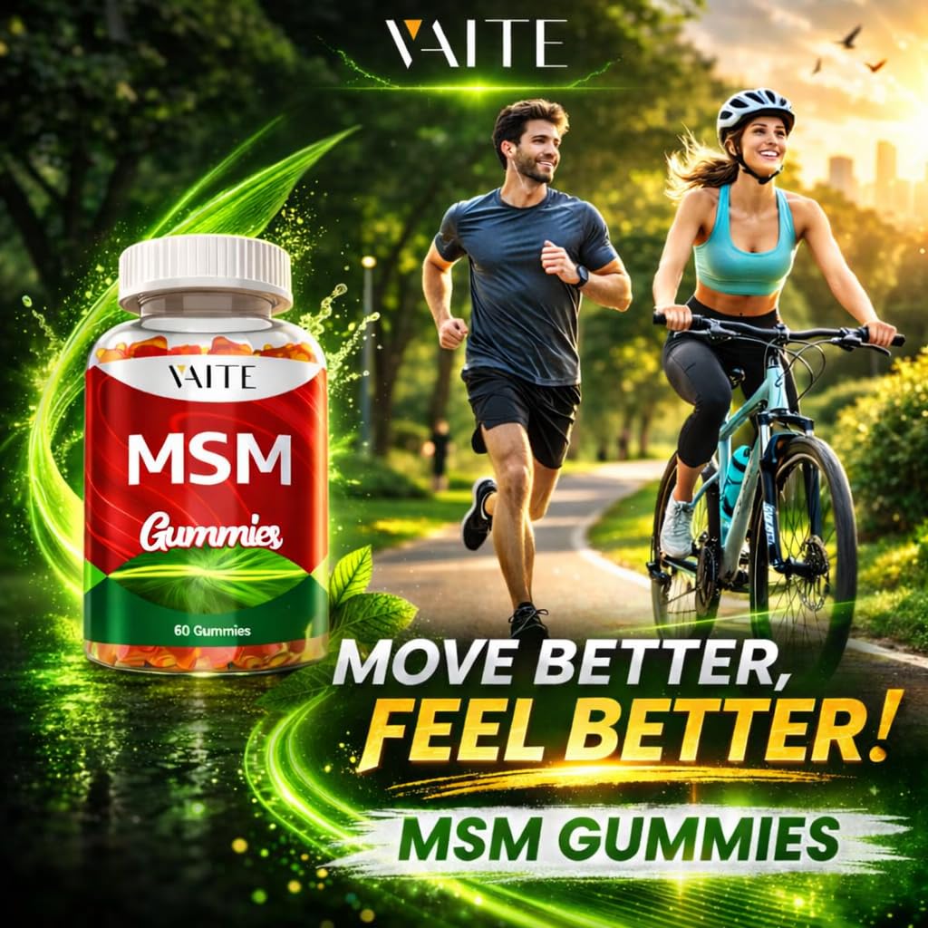 Open container of VAITE MSM Gummies with gummies visible
