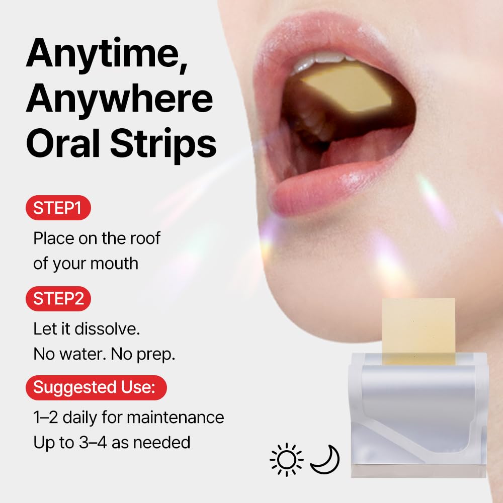 Open package of ESTHER FORMULA Hyaluronic Acid Oral Film strips