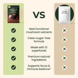 Open package of Prosper Mushroom Cocoa Blend with spoon